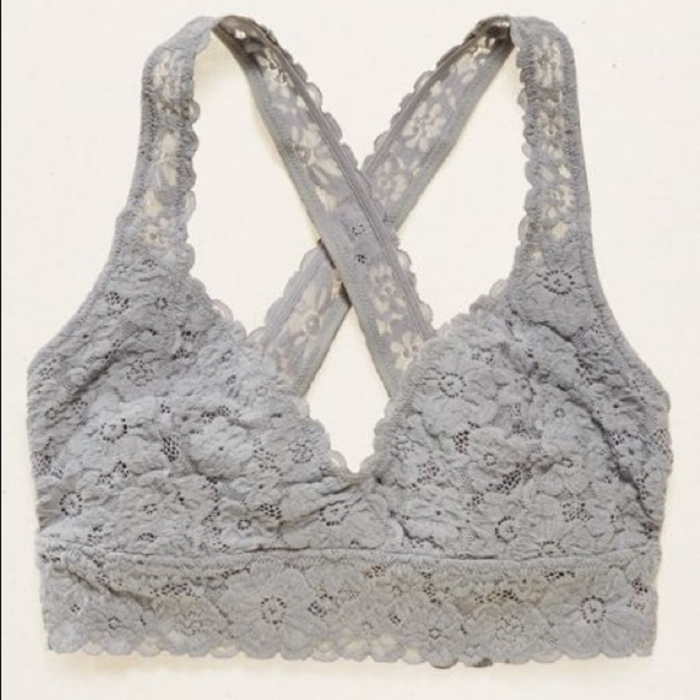 Aerie gray lace racker-back bralette